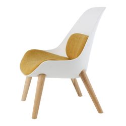 KEMEN-Armchair made of natural ash and polycarbonate wood. Includes yellow bearing, 71 x 73 x 90 cm