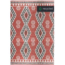 Kilim 100% PET Reciclado Rosa, Gris y Crema 200x300 cm