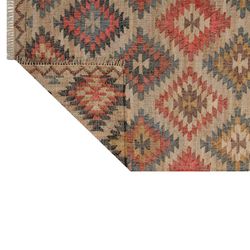 Kilim de Yute Óxido, Azul y Natural 140x200 cm