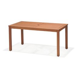 KINGSBURY - Rectangular Garden Table Support Parasol Wood Eucalyptus FSC 150x83x74 cm