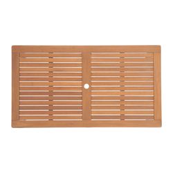 KINGSBURY - Rectangular Garden Table Support Parasol Wood Eucalyptus FSC 150x83x74 cm