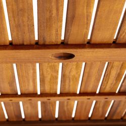 KINGSBURY - Rectangular Garden Table Support Parasol Wood Eucalyptus FSC 150x83x74 cm