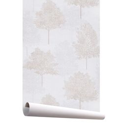 KIOMI 1-Papel pintado arboleda beige, 1005x53 cm