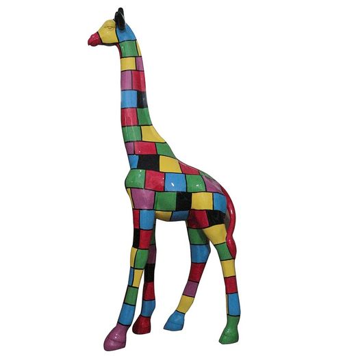 Jirafa de Polliresina Cuadros Multicolor 96x40x198 cm