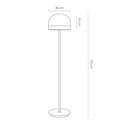 Floor lamp mod. Raychel- Black Pearl + smoky D36 H175