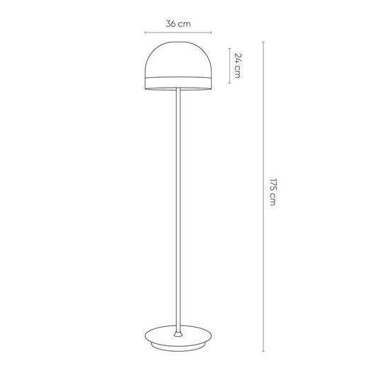 Floor lamp mod. Raychel- Black Pearl + smoky D36 H175