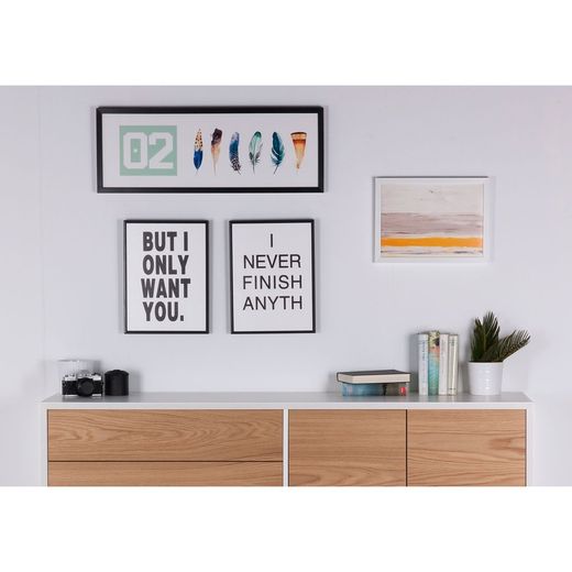 BEACH art print with white frame, 40x3x30 cm