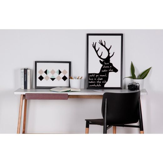 BLACK DEER Kunstdruck mit schwarzem Rahmen, 40x3x60 cm