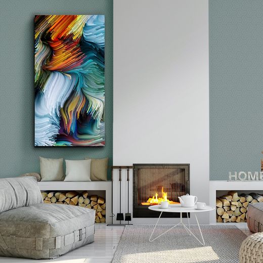 Farbensymbiose mit Kristallposter, 150x1x80cm