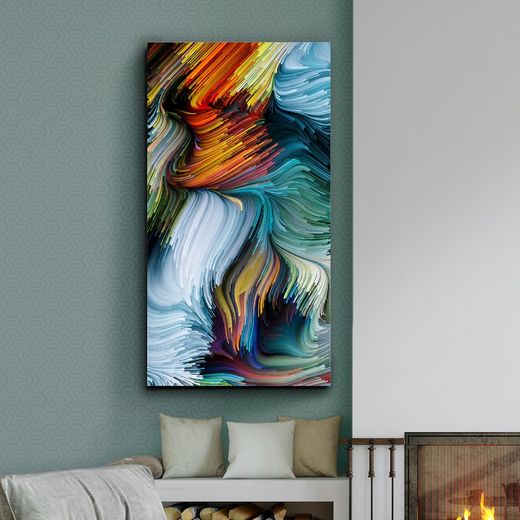 Farbensymbiose mit Kristallposter, 150x1x80cm