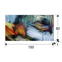 Simbiosi di colori con poster di cristallo, 150x1x80cm