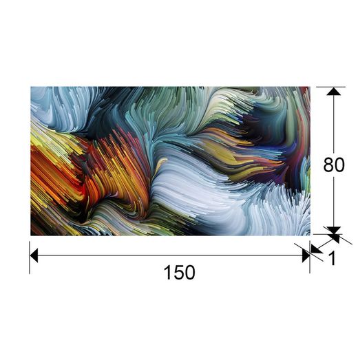 Farbensymbiose mit Kristallposter, 150x1x80cm