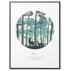 FOREST art print with black frame, 60x3.5x80 cm