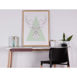 PIRAMIDE print with oak frame, 60x3x80 cm