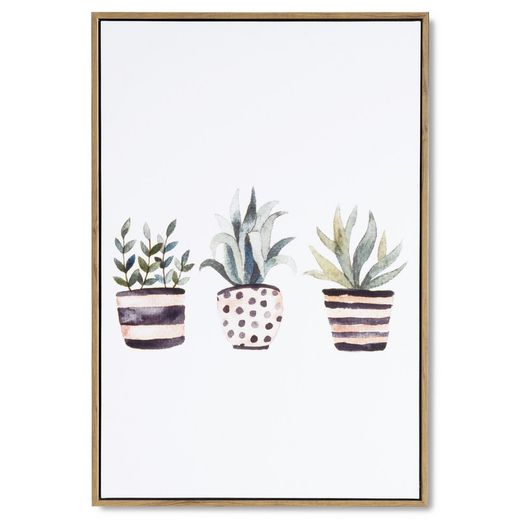 POTS-Druck mit Eichenrahmen, 40x3,5x60 cm