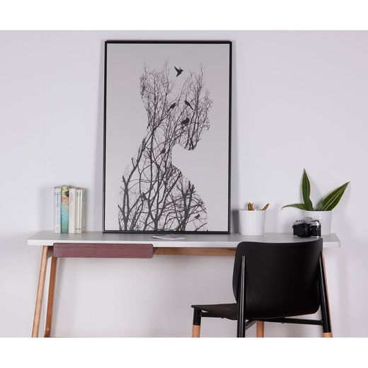 Tirage d'art PROFILE avec cadre noir, 60x3,5x80 cm