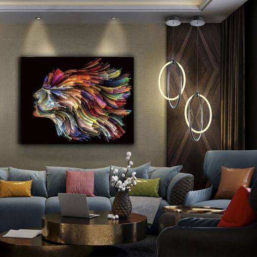 Foil Face of Colors Polycromy with Crystal, 130x1x100cm