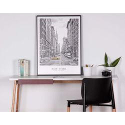 TAXI Poster mit schwarzem Rahmen, 60x3,5x80 cm