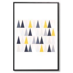TRIANGULOS poster with black frame, 40x3.5x60 cm