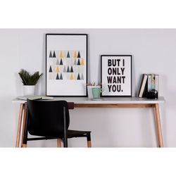TRIANGULOS poster with black frame, 40x3.5x60 cm