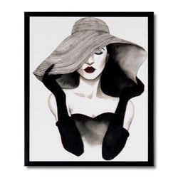 WOMAN art print with black frame, 25x3.5x30 cm
