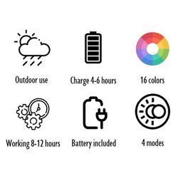 Lampe d'extérieur Led Roca Multicolore S, 22x18x12cm