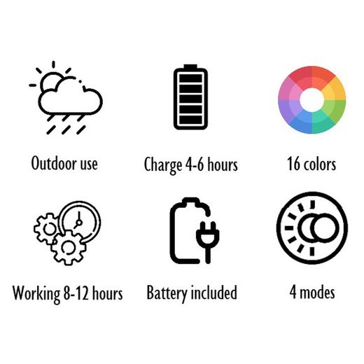 Lampe d'extérieur Led Roca Multicolore S, 22x18x12cm