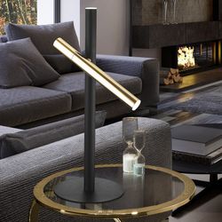 Table lamp with 2 LED lights made of metal in gold and black, 31x21x53 cm | Varas