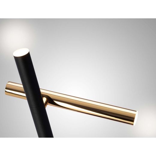 Table lamp with 2 LED lights made of metal in gold and black, 31x21x53 cm | Varas