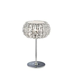 Lampada da tavolo Diamond in metallo e cristallo a 3 luci, Ø24x40cm