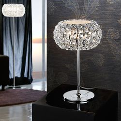 Lampada da tavolo Diamond in metallo e cristallo a 3 luci, Ø24x40cm