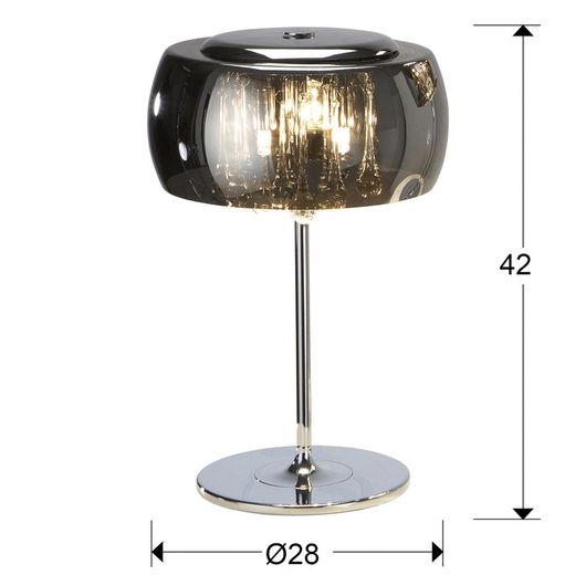 Argos Mirrored Metal and Glass Table Lamp with 3 lights, Ø28x42cm
