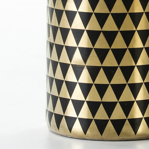 Lampe de table en céramique dorée/noire, Ø23x51cm