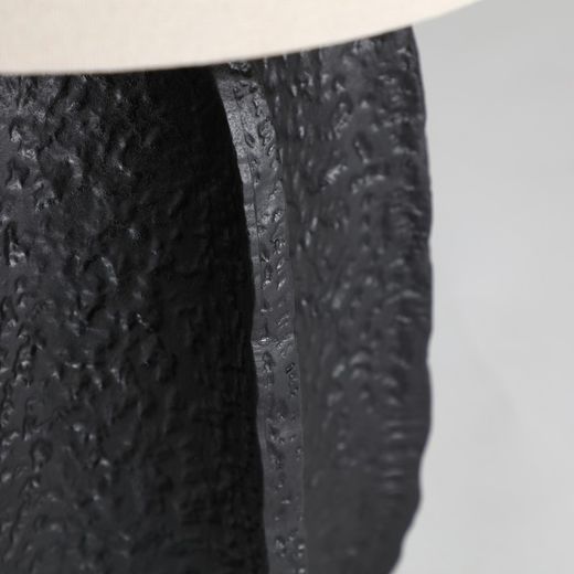 Lampe de table en céramique et lin noir et beige, Ø 38 x 60 cm | Paméla