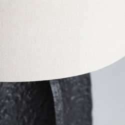 Lampe de table en céramique et lin noir et beige, Ø 38 x 60 cm | Paméla