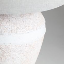 Lampe de table en céramique et tissu blanc, Ø 40 x 62 cm | Hélina