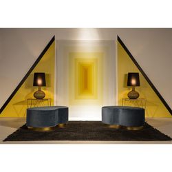 Glass and Gold Metal Table Lamp, Ø29x36cm