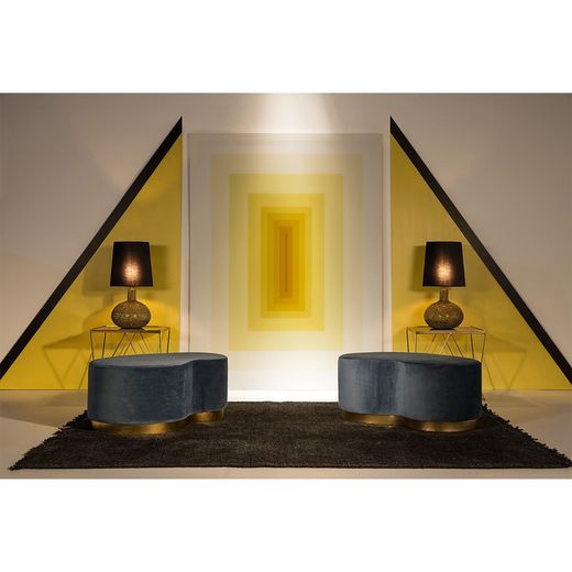 Glass and Gold Metal Table Lamp, Ø29x36cm