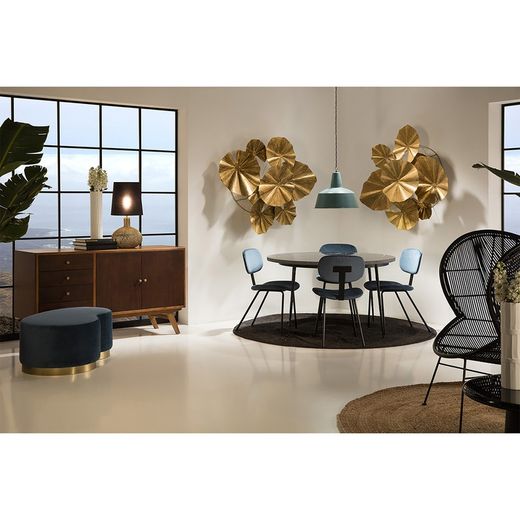 Glass and Gold Metal Table Lamp, Ø29x36cm