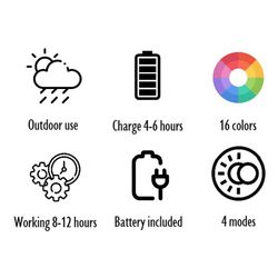 Lampe de table d'extérieur avec poignée LED multicolore, Ø19x24cm