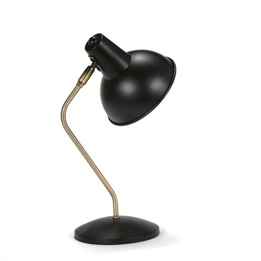 Vintage Black Brass Table Lamp, 20x15x38cm