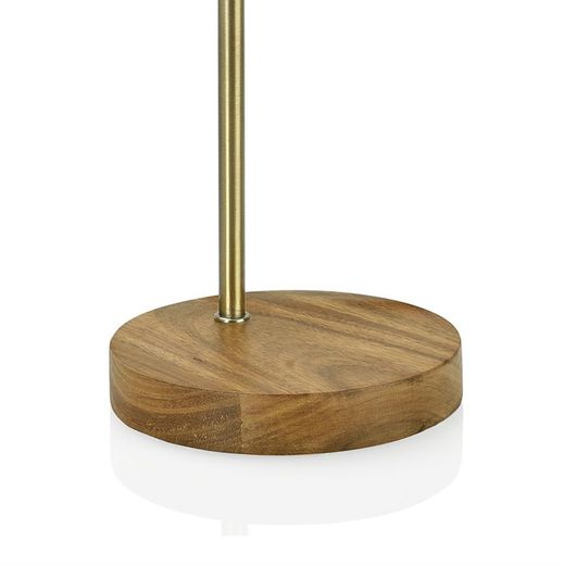 Bordslampa i mässing / guldträ, Ø17x44cm