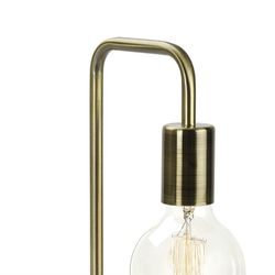 Bordslampa i mässing / guldträ, Ø17x44cm