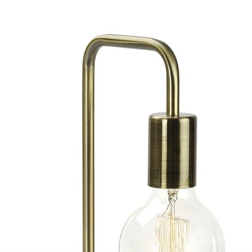 Bordslampa i mässing / guldträ, Ø17x44cm