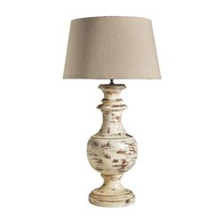 Lampe de table en bois de manguier blanc, Ø50x80cm