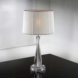Transparent and silver table lamp, Ø27x51 cm | Lin