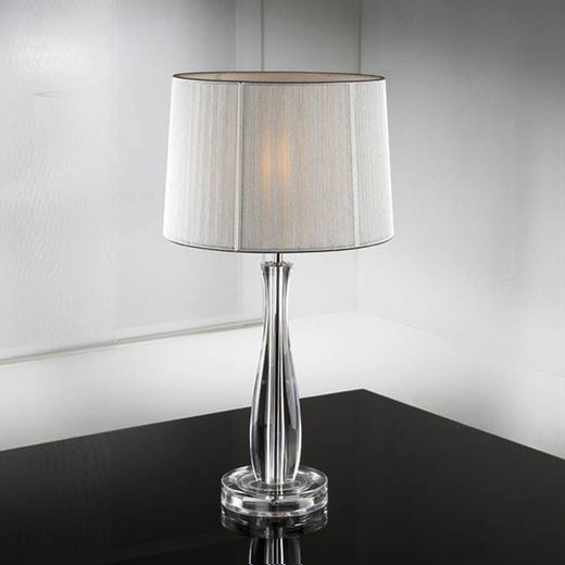 Transparent and silver table lamp, Ø27x51 cm | Lin