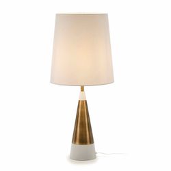 Lampe à poser en métal doré/blanc, Ø13x45cm