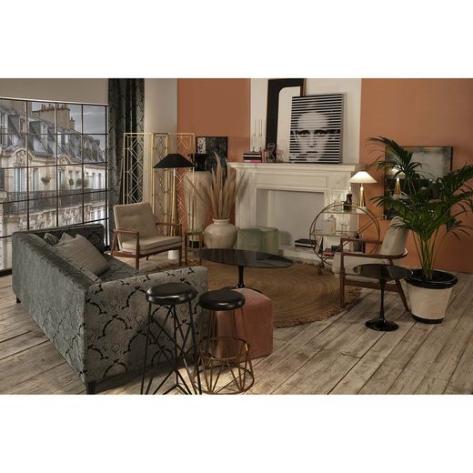 Lampe à poser en métal doré/blanc, Ø13x45cm