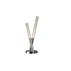 Srebrna metalowa lampa stołowa, 51x18x16 cm